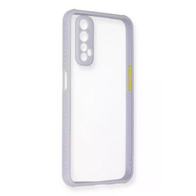 Newface Realme 7 Miami Şeffaf Silikon Lila Cep Telefonu Kılıfı