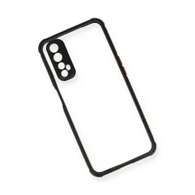 Newface Realme 7 Miami Şeffaf Silikon Siyah Cep Telefonu Kılıfı