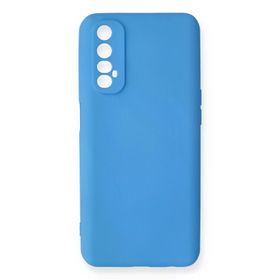Newface Realme 7 Nano İçi Kadife Silikon Mavi Cep Telefonu Kılıfı