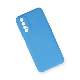 Newface Realme 7 Nano İçi Kadife Silikon Mavi Cep Telefonu Kılıfı