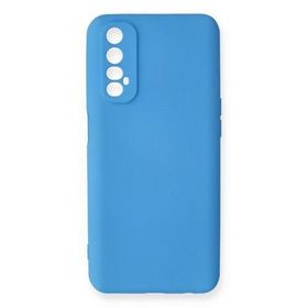 Newface Realme 7 Nano İçi Kadife Silikon Mavi Cep Telefonu Kılıfı