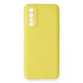 Newface Realme 7 Nano İçi Kadife Silikon Sarı Cep Telefonu Kılıfı