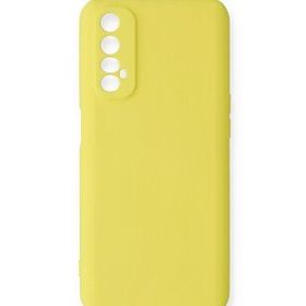Newface Realme 7 Nano İçi Kadife Silikon Sarı Cep Telefonu Kılıfı