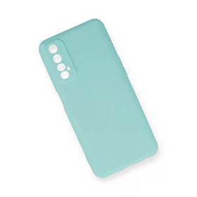 Newface Realme 7 Nano İçi Kadife Silikon Turkuaz Cep Telefonu Kılıfı