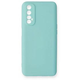 Newface Realme 7 Nano İçi Kadife Silikon Turkuaz Cep Telefonu Kılıfı