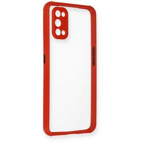 Newface Realme 7 Pro Miami Şeffaf Silikon Kırmızı Cep Telefonu Kılıfı