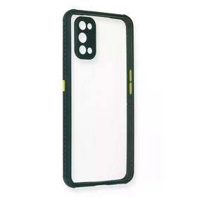 Newface Realme 7 Pro Miami Şeffaf Silikon Koyu Yeşil Cep Telefonu Kılıfı