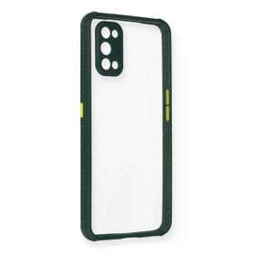 Newface Realme 7 Pro Miami Şeffaf Silikon Koyu Yeşil Cep Telefonu Kılıfı