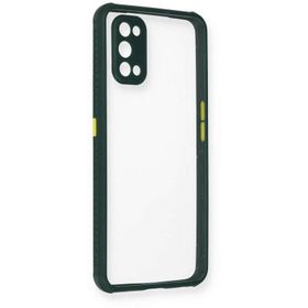 Newface Realme 7 Pro Miami Şeffaf Silikon Koyu Yeşil Cep Telefonu Kılıfı