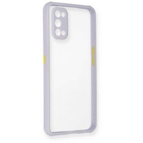 Newface Realme 7 Pro Miami Şeffaf Silikon Lila Cep Telefonu Kılıfı