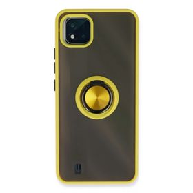 Newface Realme C11 2021 Montreal Yüzüklü Silikon Kapak - Sarı Kılıf