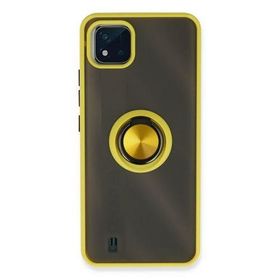 Newface Realme C11 2021 Montreal Yüzüklü Silikon Kapak - Sarı Kılıf