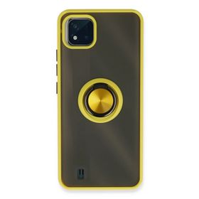 Newface Realme C11 2021 Montreal Yüzüklü Silikon Kapak - Sarı Kılıf
