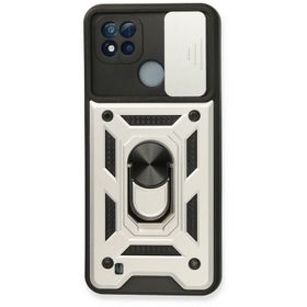Newface Realme C11 2021 Pars Lens Yüzüklü Silikon Gümüş Cep Telefonu Kılıfı