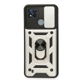 Newface Realme C11 2021 Pars Lens Yüzüklü Silikon Gümüş Cep Telefonu Kılıfı