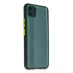 Newface Realme C11 Miami Şeffaf Silikon Koyu Yeşil Cep Telefonu Kılıfı