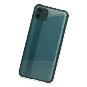 Newface Realme C11 Miami Şeffaf Silikon Koyu Yeşil Cep Telefonu Kılıfı