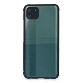 Newface Realme C11 Miami Şeffaf Silikon Lacivert Cep Telefonu Kılıfı