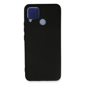 Newface Realme C15 Nano İçi Kadife Silikon - Siyah Kılıf