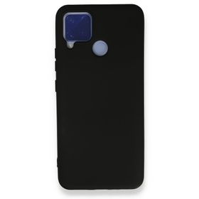 Newface Realme C15 Nano İçi Kadife Silikon - Siyah Kılıf