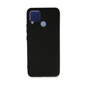 Newface Realme C15 Nano İçi Kadife Silikon - Siyah Kılıf