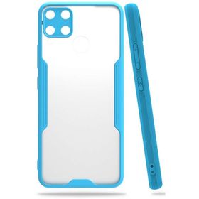 Newface Realme C15 Platin Silikon Mavi Cep Telefonu Kılıfı