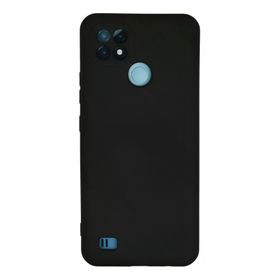 Newface Realme C21 Kılıf Nano İçi Kadife Silikon Siyah Cep Telefonu Kılıfı