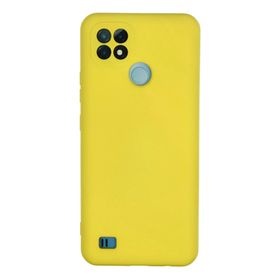 Newface Realme C21 Nano İçi Kadife Silikon Sarı Cep Telefonu Kılıfı