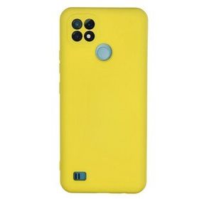 Newface Realme C21 Nano İçi Kadife Silikon Sarı Cep Telefonu Kılıfı