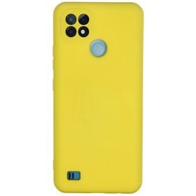 Newface Realme C21 Nano İçi Kadife Silikon Sarı Cep Telefonu Kılıfı