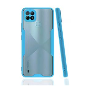 Newface Realme C21 Platin Silikon Mavi Cep Telefonu Kılıfı