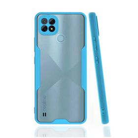 Newface Realme C21 Platin Silikon Mavi Cep Telefonu Kılıfı