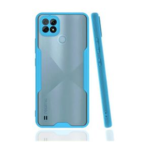 Newface Realme C21 Platin Silikon Mavi Cep Telefonu Kılıfı