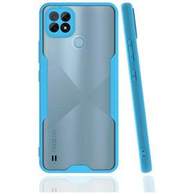Newface Realme C21 Platin Silikon Mavi Cep Telefonu Kılıfı
