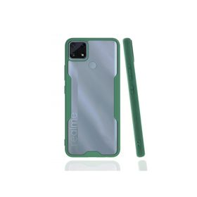 Newface Realme C25 Platin Silikon Yeşil Cep Telefonu Kılıfı