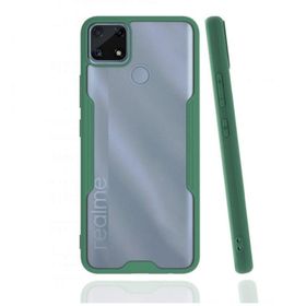 Newface Realme C25 Platin Silikon Yeşil Cep Telefonu Kılıfı
