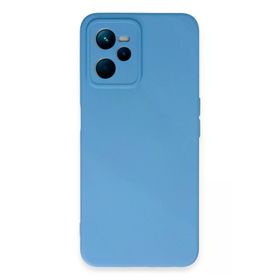 Newface Realme C35 Nano İçi Kadife Silikon - Mavi Kılıf