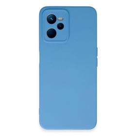 Newface Realme C35 Nano İçi Kadife Silikon - Mavi Kılıf