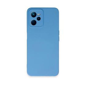 Newface Realme C35 Nano İçi Kadife Silikon - Mavi Kılıf
