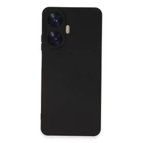 Newface Realme C55 Nano İçi Kadife Silikon Siyah Cep Telefonu Kılıfı