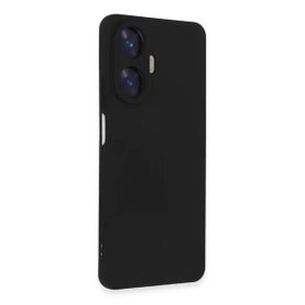 Newface Realme C55 Nano İçi Kadife Silikon Siyah Cep Telefonu Kılıfı