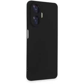 Newface Realme C55 Nano İçi Kadife Silikon Siyah Cep Telefonu Kılıfı