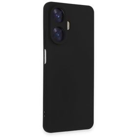 Newface Realme C55 Nano İçi Kadife Silikon Siyah Cep Telefonu Kılıfı