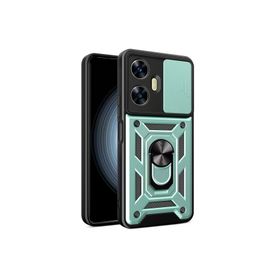 Newface Realme C55 Pars Lens Yüzüklü Silikon Yeşil Cep Telefonu Kılıfı