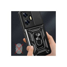 Newface Realme C55 Pars Lens Yüzüklü Silikon Yeşil Cep Telefonu Kılıfı