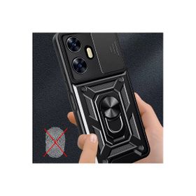 Newface Realme C55 Pars Lens Yüzüklü Silikon Yeşil Cep Telefonu Kılıfı