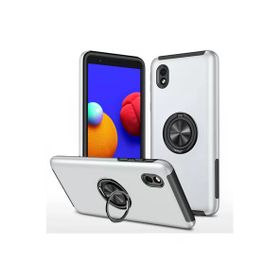 Newface Samsung Galaxy A01 Core Elit Yüzüklü Kapak - Gümüş Kılıf