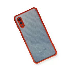 Newface Samsung Galaxy A02 Miami Şeffaf Silikon Kırmızı Cep Telefonu Kılıfı