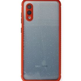 Newface Samsung Galaxy A02 Miami Şeffaf Silikon Kırmızı Cep Telefonu Kılıfı