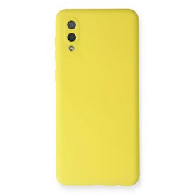 Newface Samsung Galaxy A02 Nano içi Kadife Silikon Sarı Cep Telefonu Kılıfı